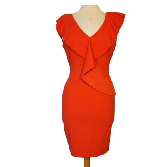 Alexia Admor Asymmetric Ruffle Sheath Dress - Picture 2 of 9